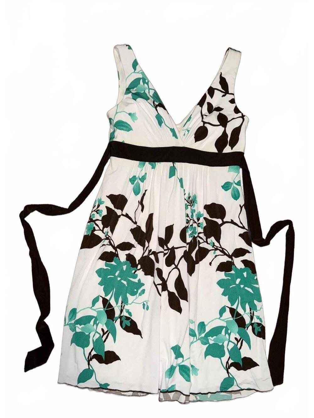 Speechless Halter Leaf Print Dress Teal/Black Size S